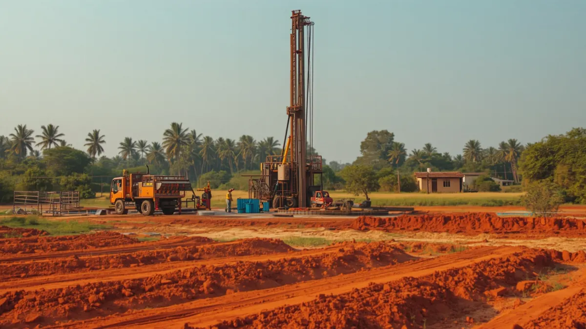 Chantier de forage hydraulique en Côte d'Ivoire